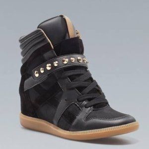 Zara Black Wedge Studded Sneaker